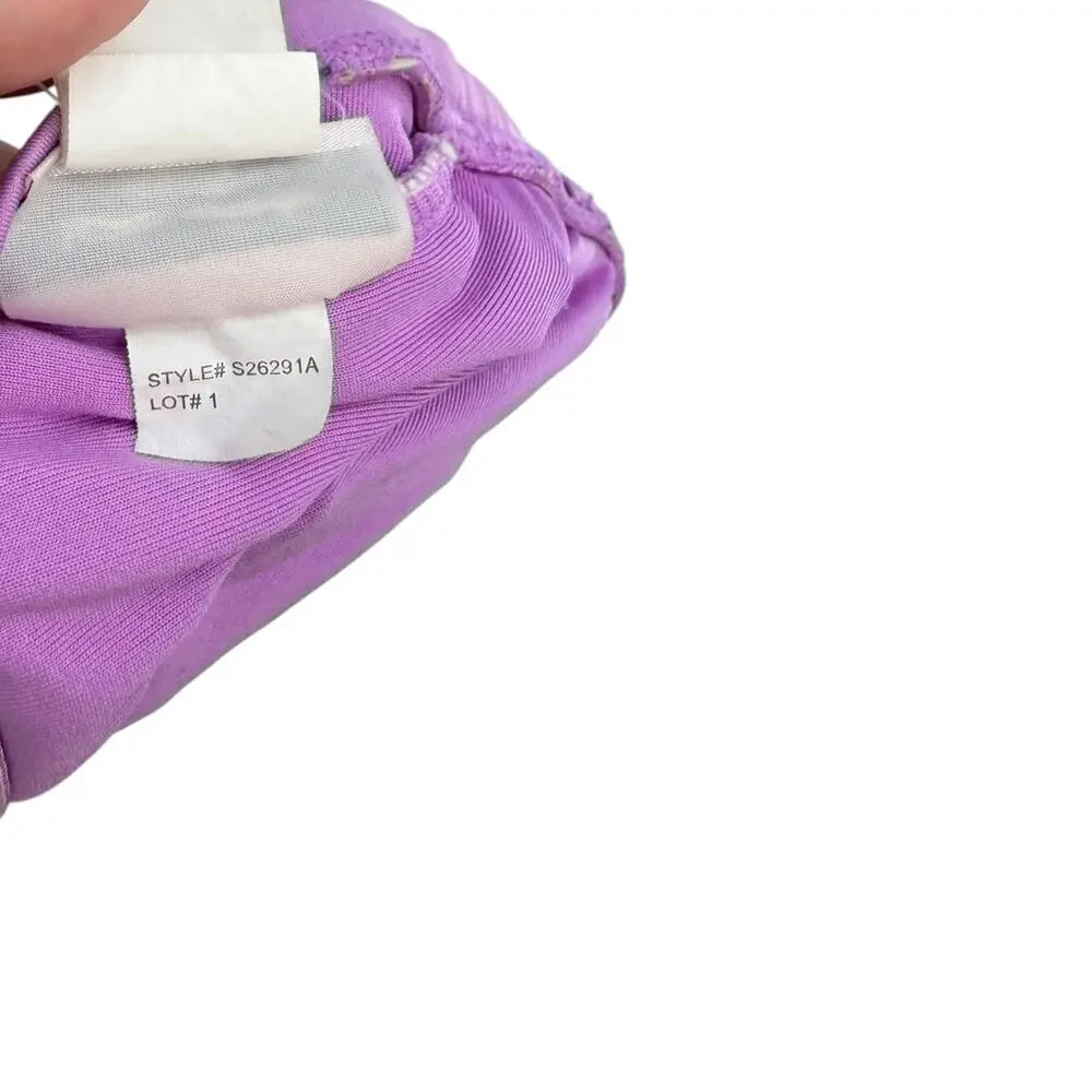 Kate Spade Raisin Colorblock Bandeau One Piece Swimsuit Purple Green Small